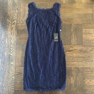 NWT Adrianna Papell Navy Lace Dress